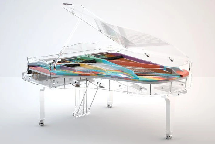 Blüthner Lucid iDyllic crystal acrylic grand piano — House of Pianos Dubai